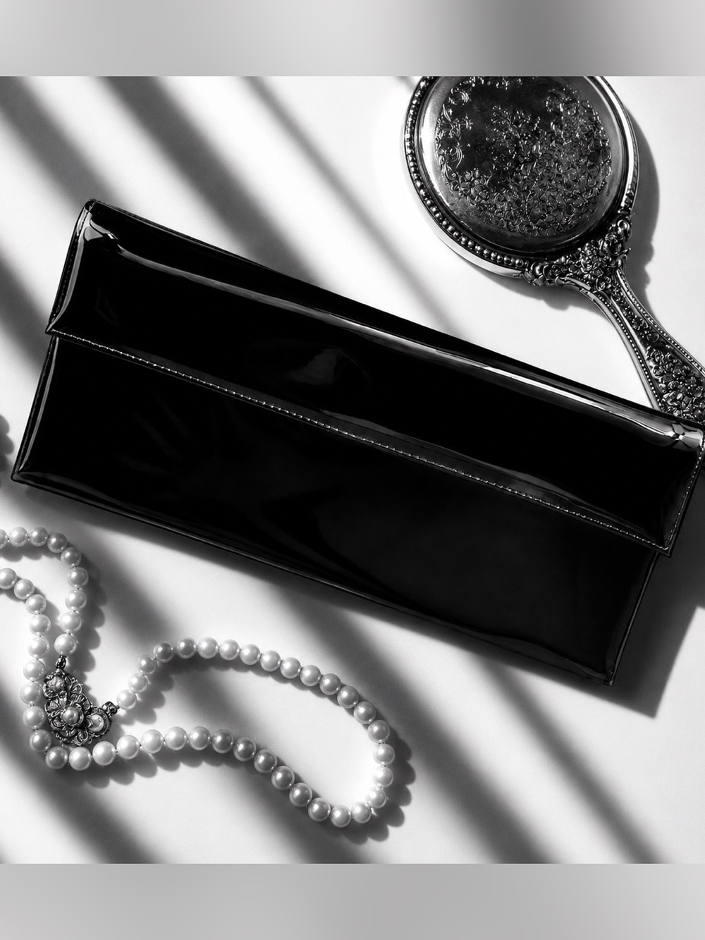 Vintage Berné Patent Clutch – Black